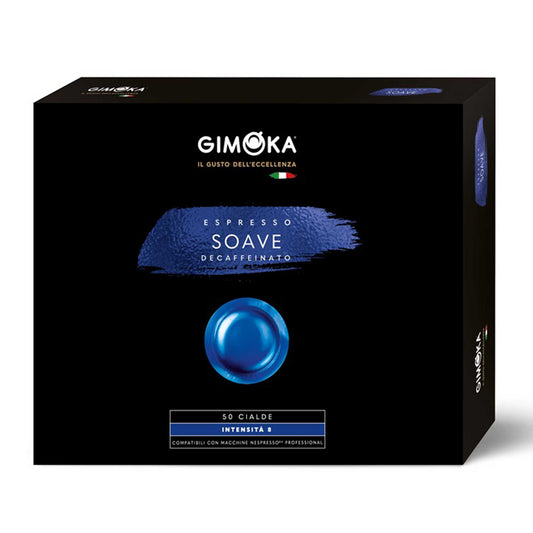Gimoka-soave-Blau-Nespresso Professional Pads-koffeinfrei-deka-deccafinato-Intensität 8