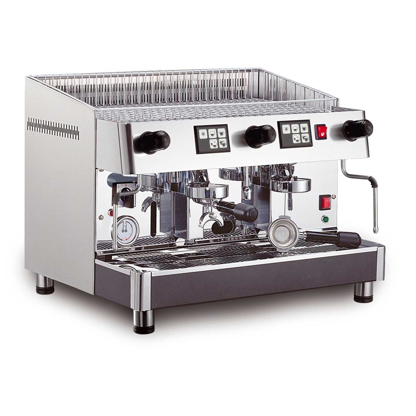 BFC Classica 2G Siebträger Kaffeemaschine Made in Italien Perfekt geeignet für eine mittlere bis grosse Gastronomieumgebung. Aus Metall. Made in Italien. 2 Kolben, Inklusiv Tassenwärmer.
