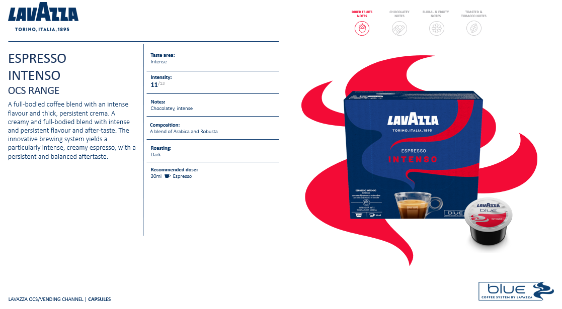 ESPRESSO Intenso LAVAZZA BLEU 100 gélules (940)