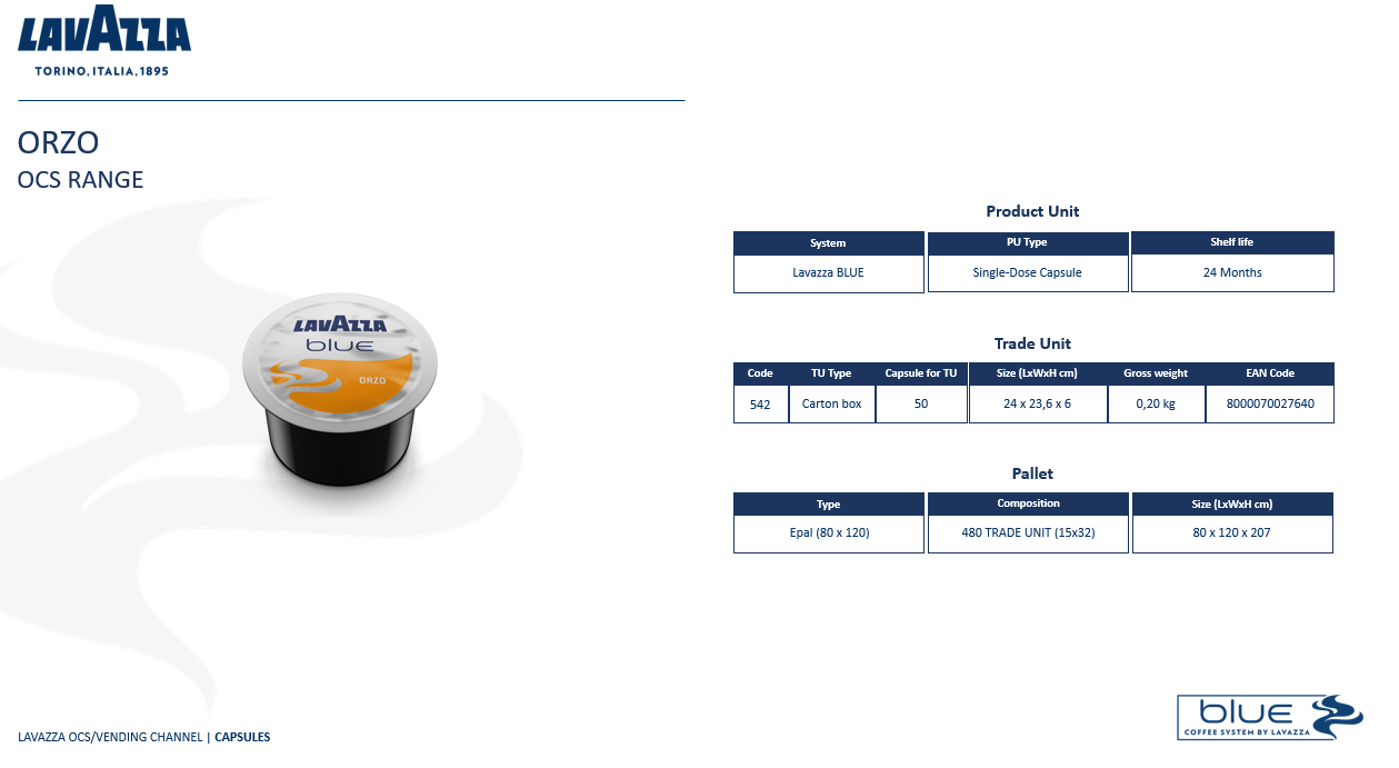 ORZO D'ORZO LAVAZZA BLUE 50 capsule (813)