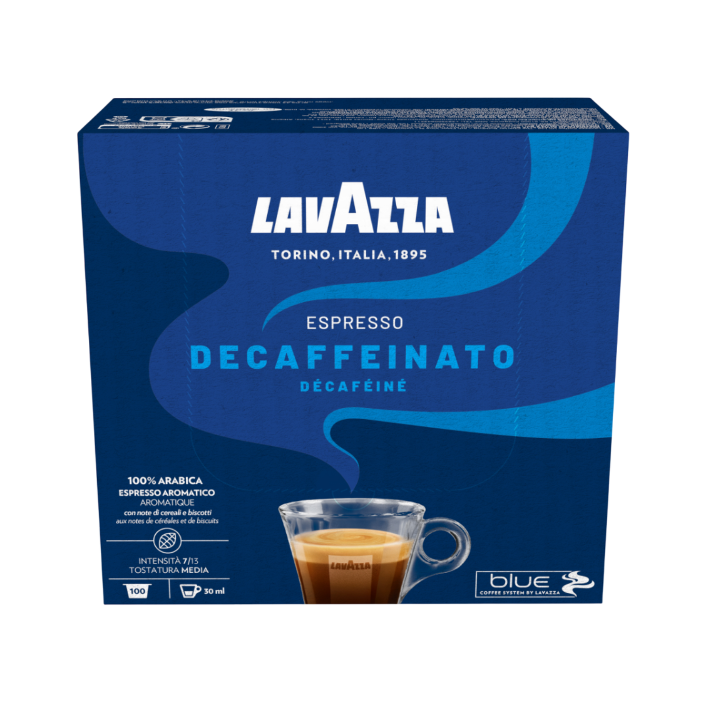 ESPRESSO DEK. Koffeinfrei 100% Arabica LAVAZZA BLUE 100 Kapseln (910)