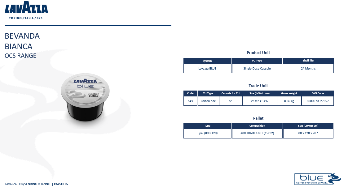 LAIT LAVAZZA BLEU 50 gélules (814)