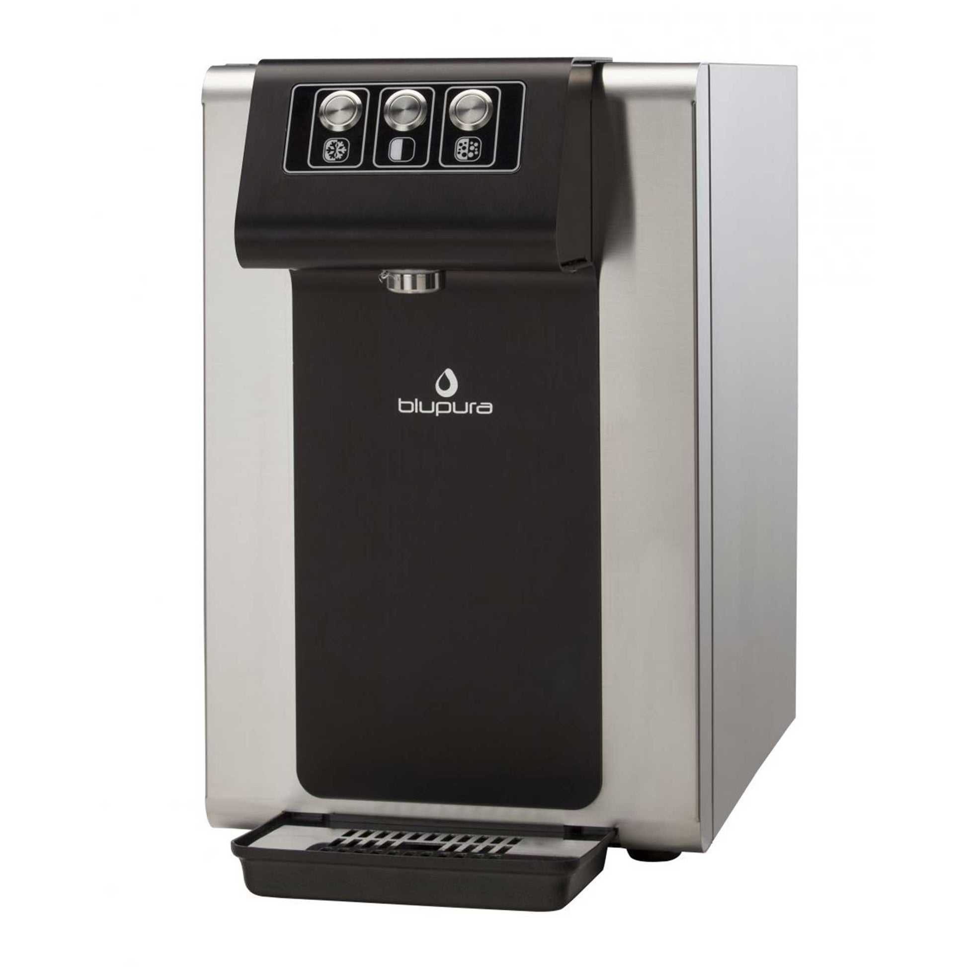 Wasserspender-klein-Kompakt-Aluminium-Ohne Kohlensäure-mit Kohlensäure.-UV-Strahlen-Untermöbel-Elegant-Made in Italy