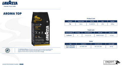 Aroma Top Expert LAVAZZA caffè in grani 1kg (02962)