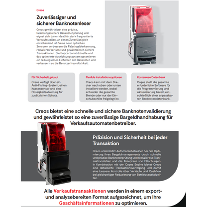 Coges Creos Banknotenleser für alle Automaten im Vending