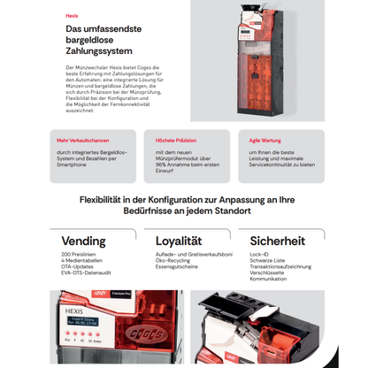 Coges Hexis Wechselgeldgeber für unterschiedliche Automaten