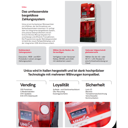 Coges Unica Wechselgeldgeber für Kaffee, Snack & Getränke Automaten