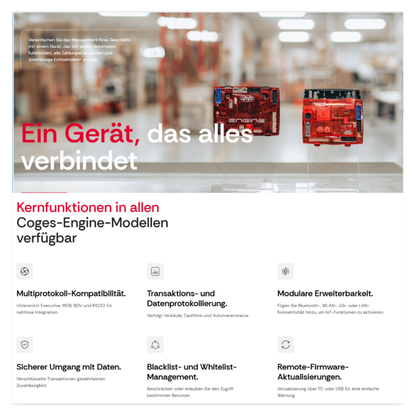 Coges Engine Data für alle Vending Automaten