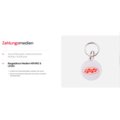 Coges Legic Zahlungssytem auch für Kaba Schlüssel geeignet