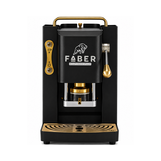 Faber Pro de Luxe Espressomaschine - Schwarz/Inox für ESE-Pads (Fab10)