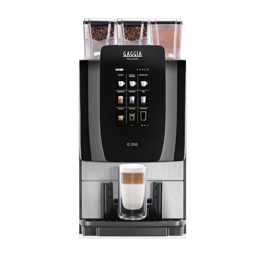 Kaffeevollautomat-kaufen-Schweiz-Gaggia G100-Schweiz-Professioneller Kaffeevollautomat-Büro-Gastronomie Kaffeemaschine-Schweiz-Prima-Tazza Schweiz-Kaffeevollautomat-mit-Frischmilchsystem