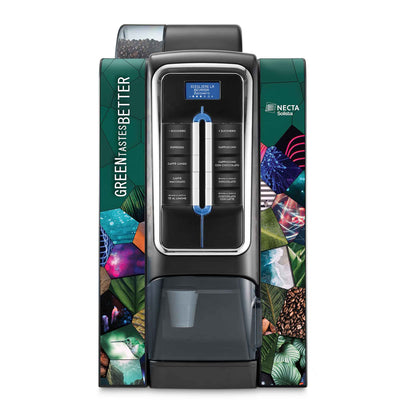 Solista-Necta-Bohnen-Gemahlen-Miete-Operating-Vending-Zahlungsysteam-Münzwechsler-Tank-direktwasser Anschluss-Untermöbel-Hoch-50cm-Milch-Schokolade-koffeinfrei-bullion-Cappucino-espresso-kaffe