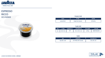 ESPRESSO Ricco LAVAZZA BLUE 100 capsule (960)