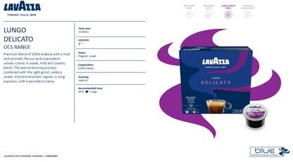 ESPRESSO Delicato 100% Arabica Lungo LAVAZZA BLUE 100 Kapseln (930)