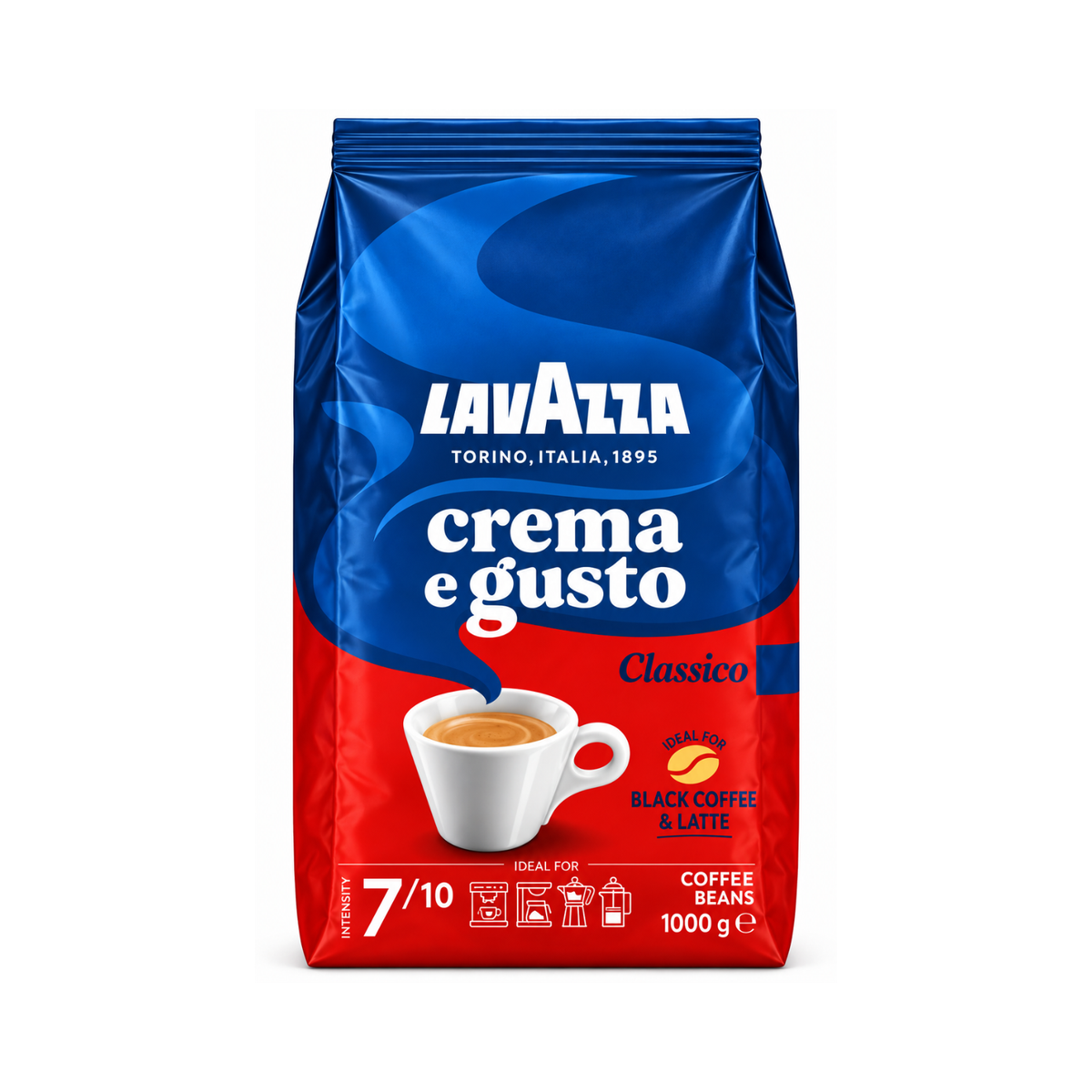 Crema &amp; Gusto Classico LAVAZZA café en grains 1kg (03897)