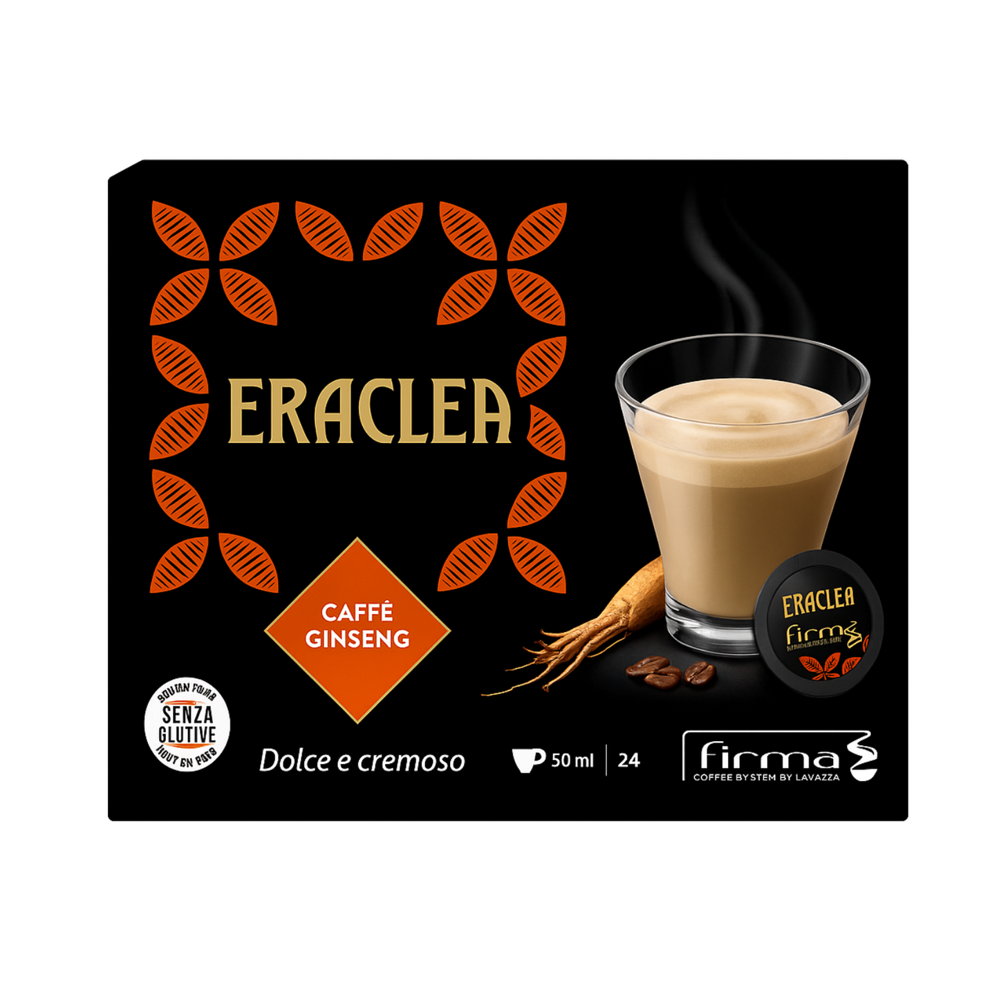 Eraclea Firma Caffè Ginseng – glutenfrei, cremig & energiespendend 24 Kapseln 9515