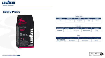 Gusto Pieno Expert LAVAZZA caffè in grani 1kg (04338)