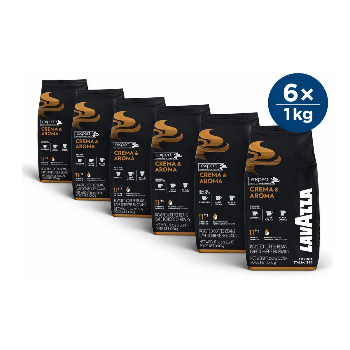 Crema &amp; Aroma Expert LAVAZZA café en grains 1kg (02540)