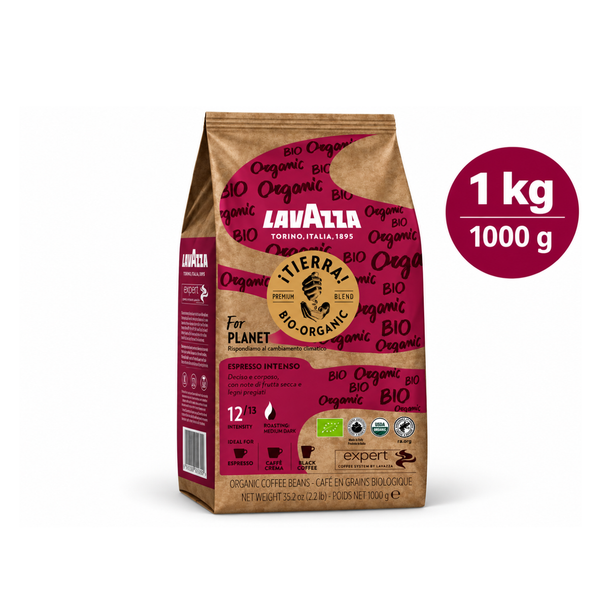 Café en grains Tierra Bio-Organic Intenso Expert LAVAZZA 1kg (02645)