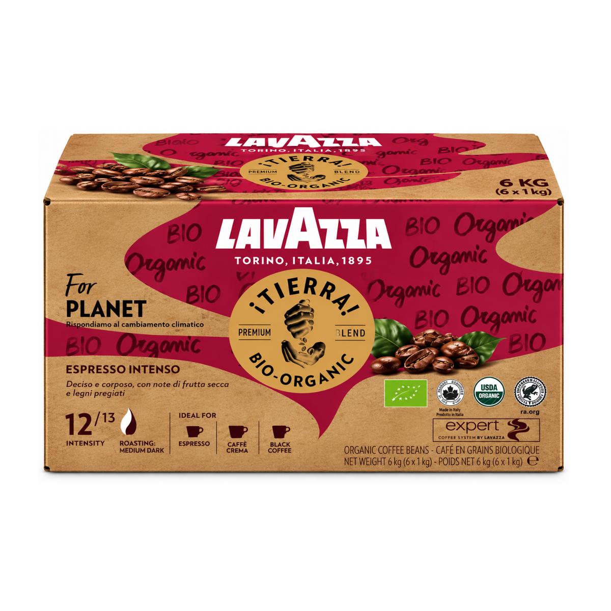 Café en grains Tierra Bio-Organic Intenso Expert LAVAZZA 1kg (02645)