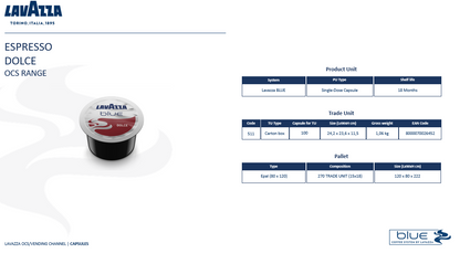 ESPRESSO Dolce 100% Arabica LAVAZZA BLUE 100 Kapseln (920)