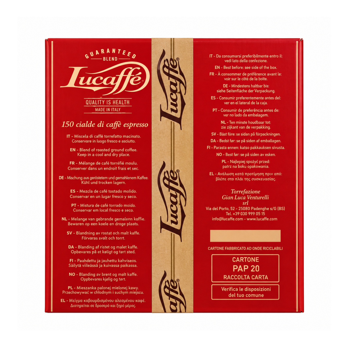 Lucaffé Mr. Exclusive 100% Arabica Lungo 44mm 150 Stk. (LU01)