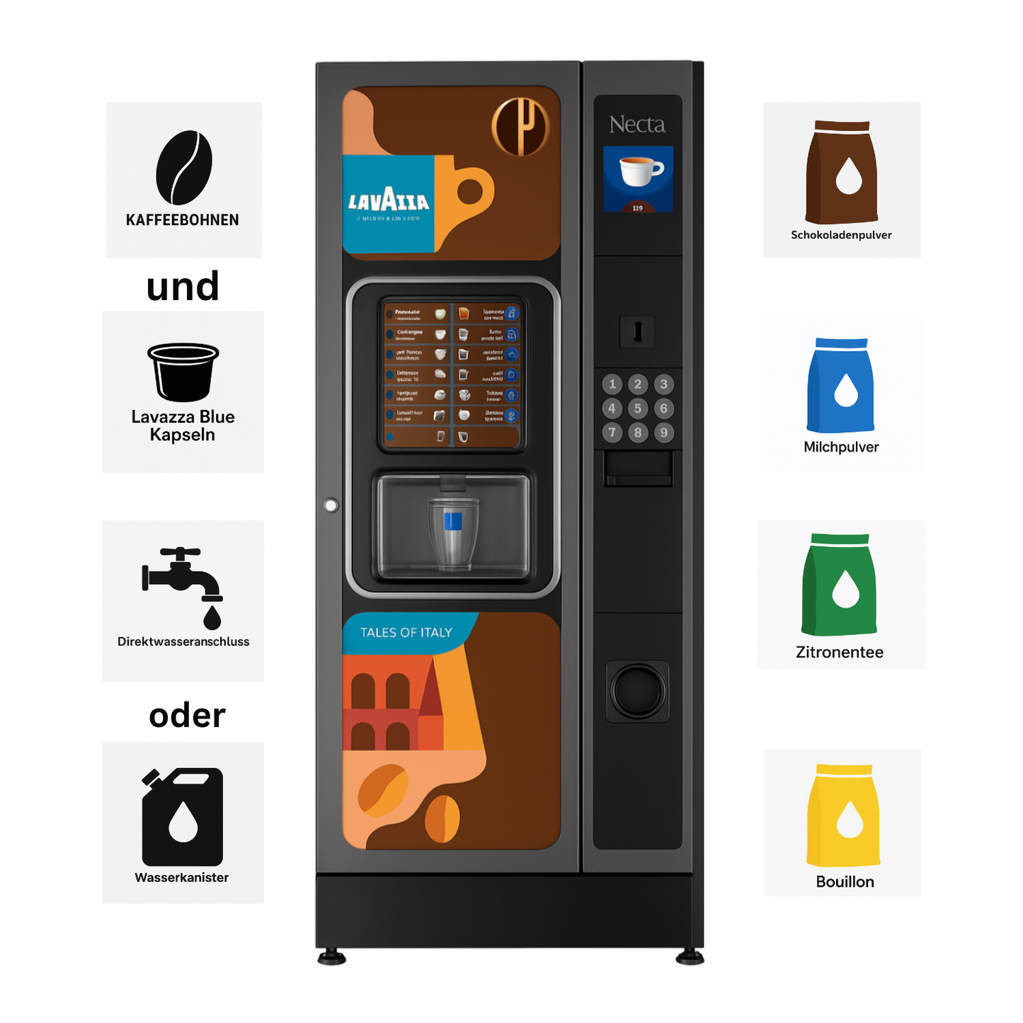Concerto X2 Lavazza-Blue Kapsel und Bohnenautomat