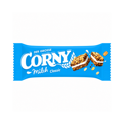 CORNY Milch Classic Müsliriegel 30 g – knuspriger Getreideriegel mit Milchcreme | Cerealien-Snack