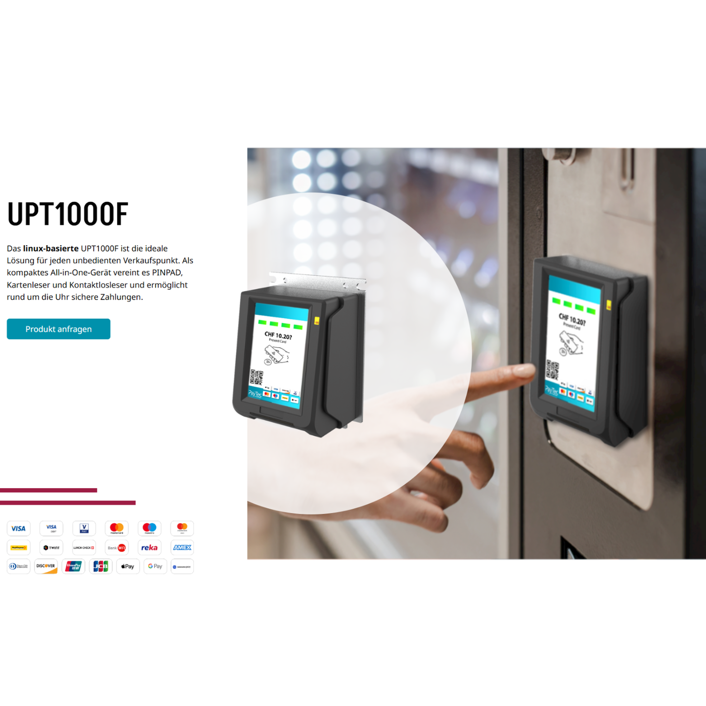 Paytec Zahlungsterminal für unterschiedliche Verkauf Automaten