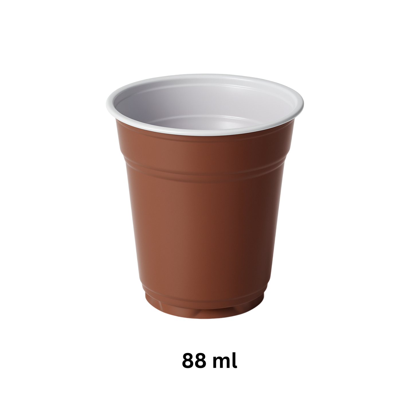 PLASTIKBECHER 88ml / 50Stk. (Espresso) Design: Braun-Weiss (04152)