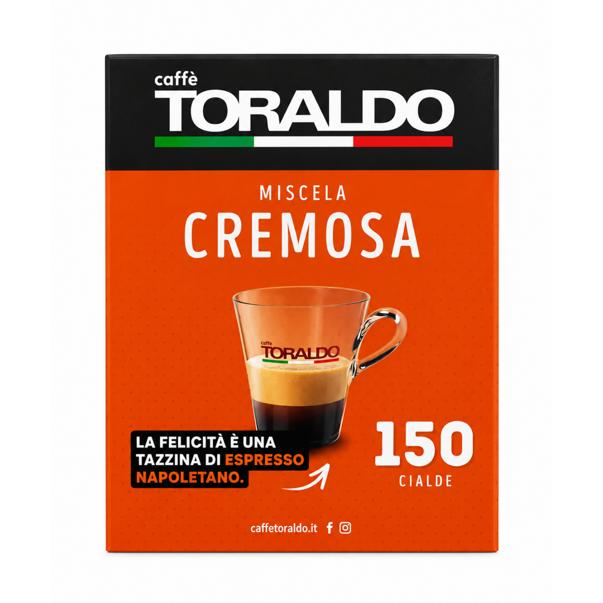 Caffè Toraldo Miscela Cremosa E.S.E. Kaffeepads 44 mm – 150 Stück (TO05)
