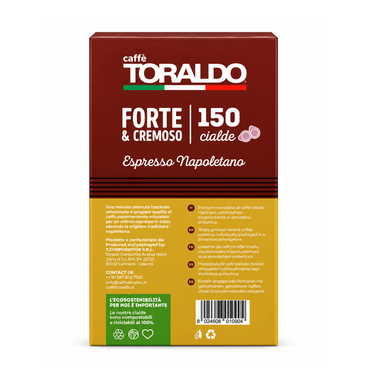 Caffè Toraldo Forte e Cremoso E.S.E. Kaffeepads 44 mm – 150 Stück (TO01)
