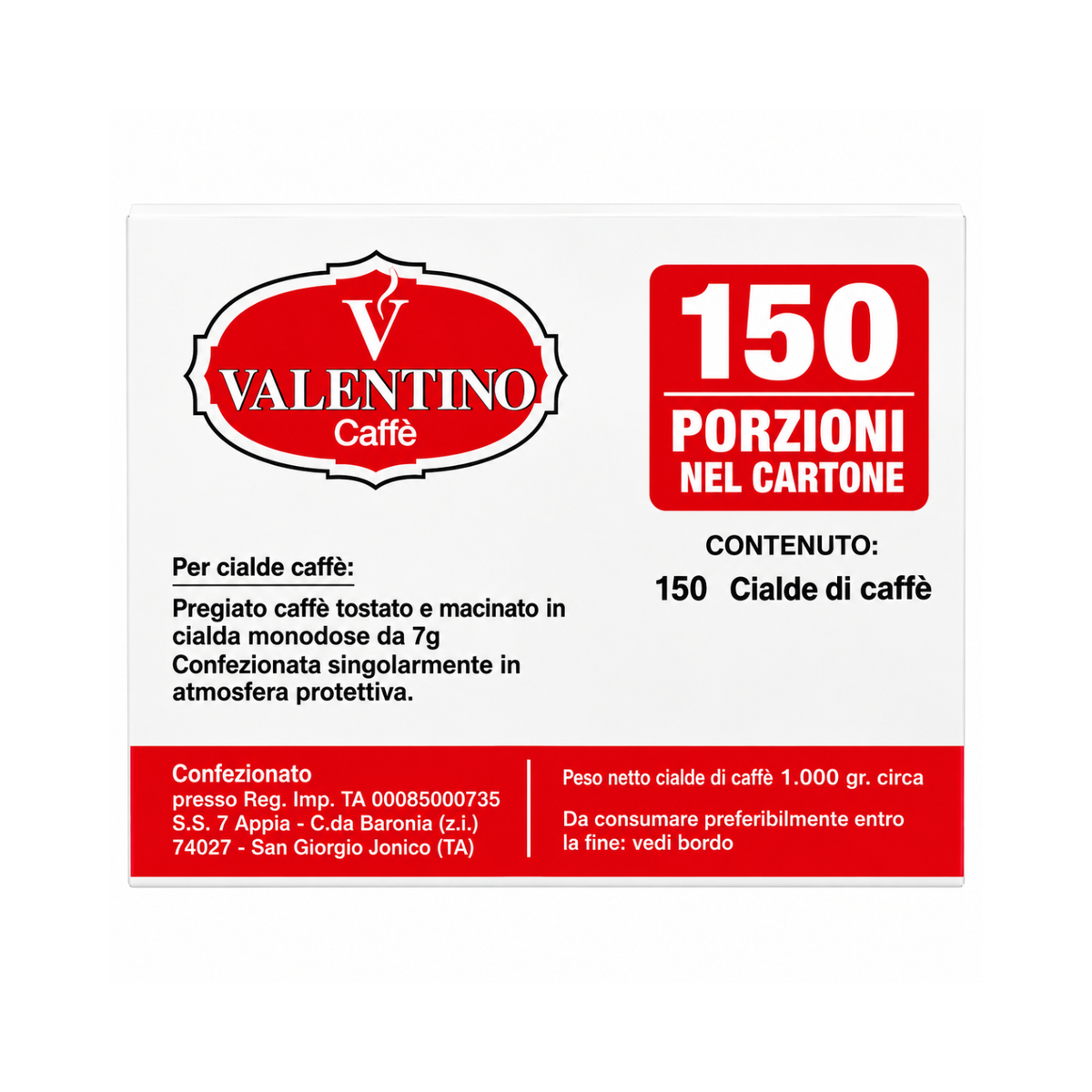 Valentino Kaffeepads Cialda Espresso – Italienischer Espresso in Bar-Qualität (VA01)